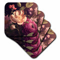 3dRose Modern Peach and Pink Flower Background - Coasters (cst-382816)