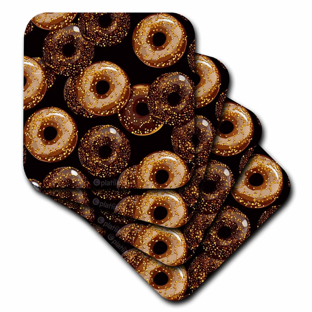 3dRose Anne Marie Baugh - Backgrounds - Chocolate Donut Background - Coasters (cst-382833)