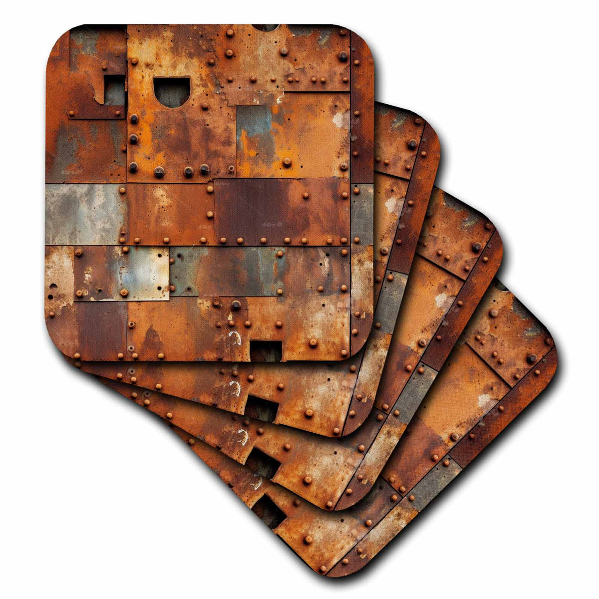 3dRose Rustic Image of Metal Panel Backgrounds - Coasters (cst-382850)