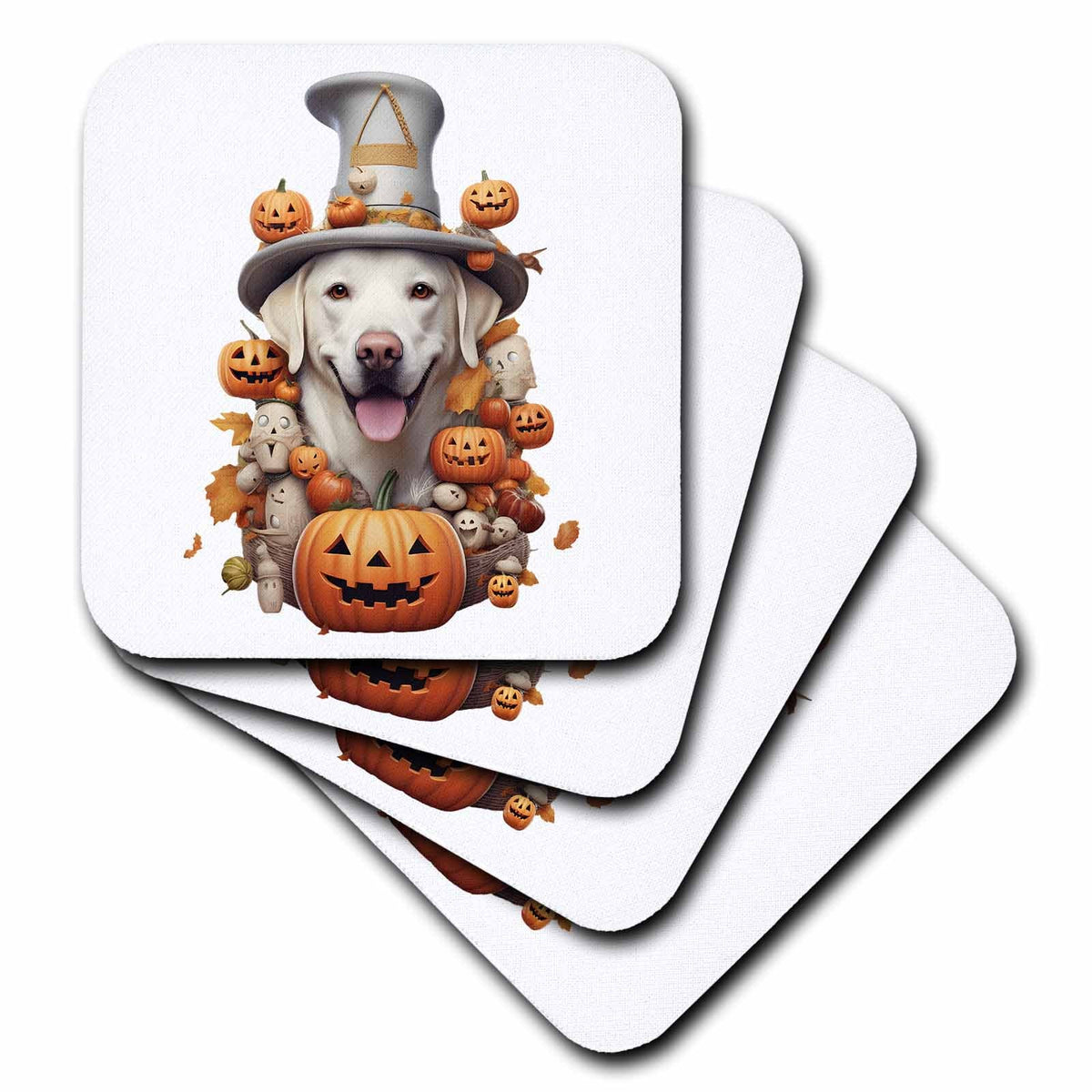 3dRose Halloween Labrador Retriever Dressed as a Magic Wizard - Coasters (cst-382904)