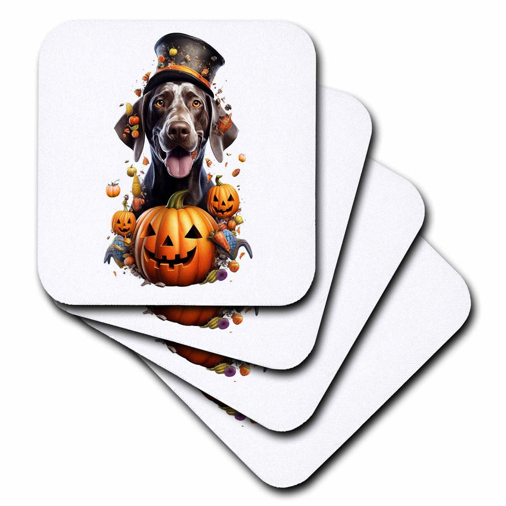 3dRose Halloween German Shorthaired Pointer Dressed as a Magic Wizard - Coasters (cst-382926)