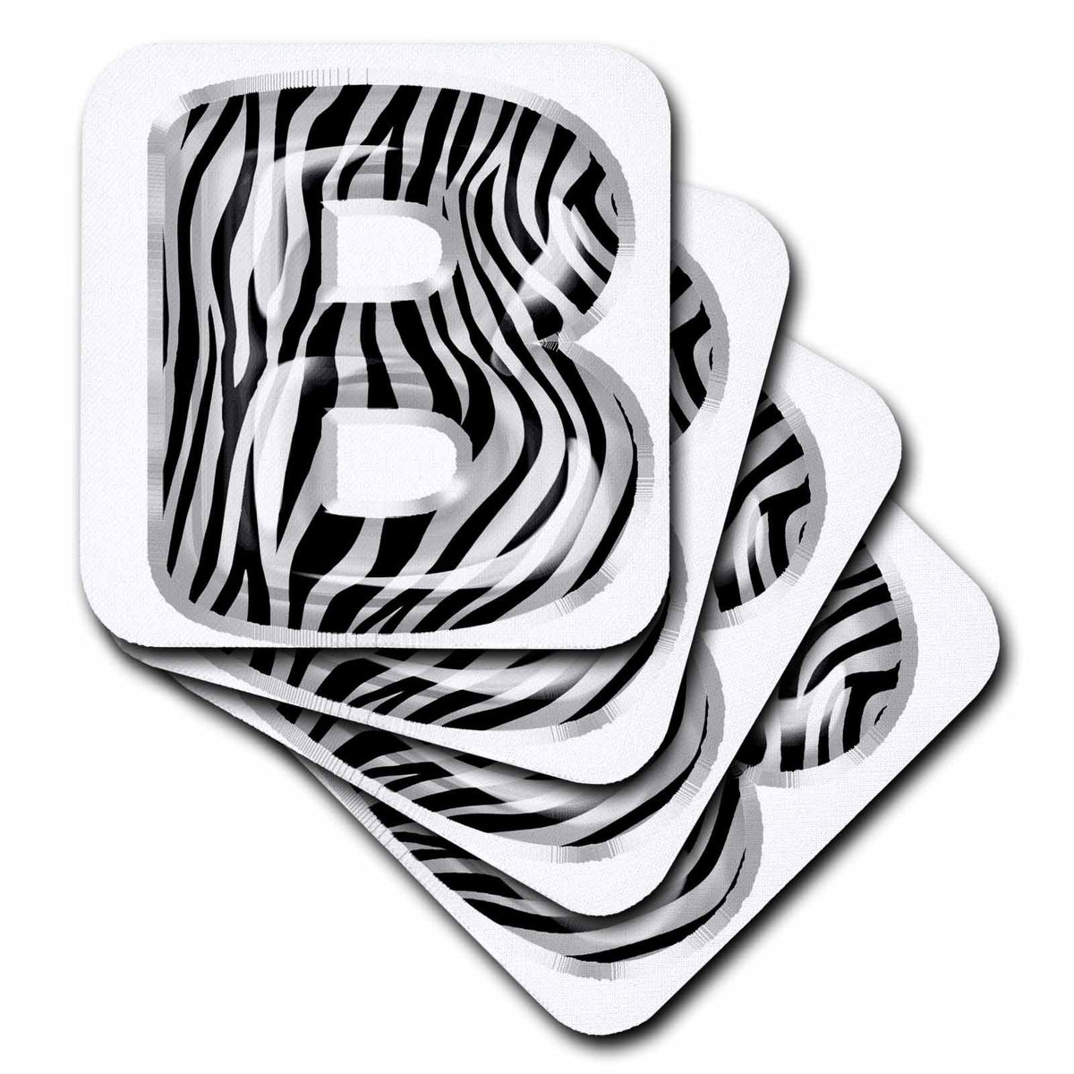 3dRose Zebra Patterned Image of Balloon Monogram B - Coasters (cst-383108)