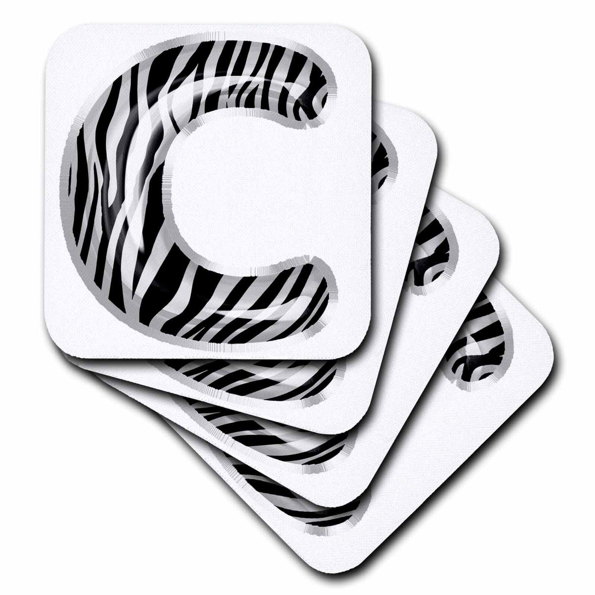 3dRose Zebra Patterned Image of Balloon Monogram C - Coasters (cst-383109)