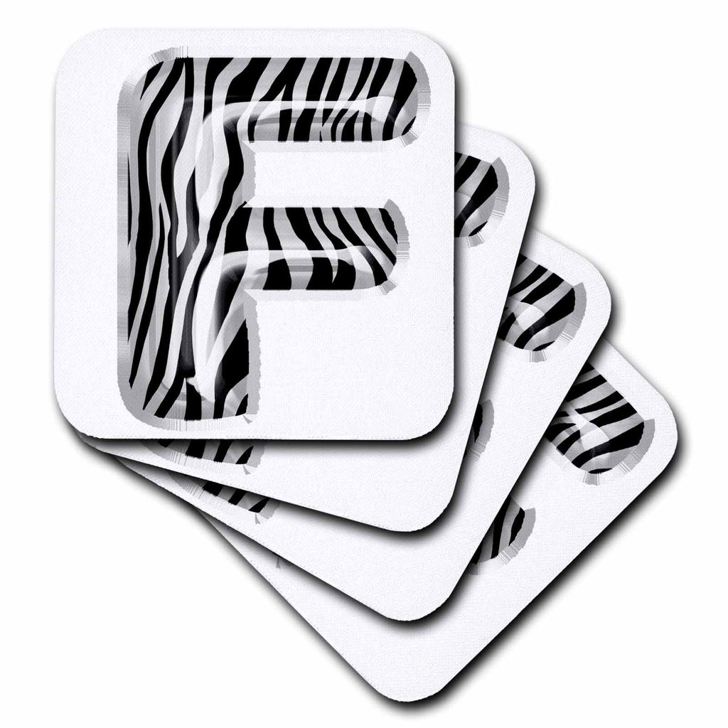 3dRose Zebra Patterned Image of Balloon Monogram F - Coasters (cst-383111)