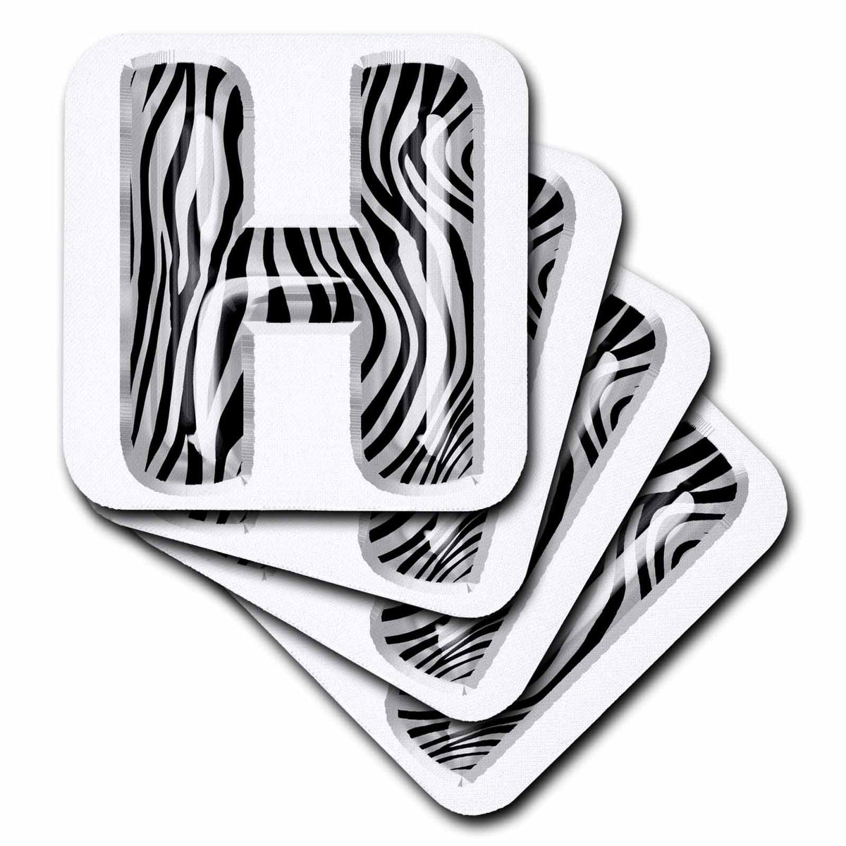 3dRose Zebra Patterned Image of Balloon Monogram H - Coasters (cst-383113)
