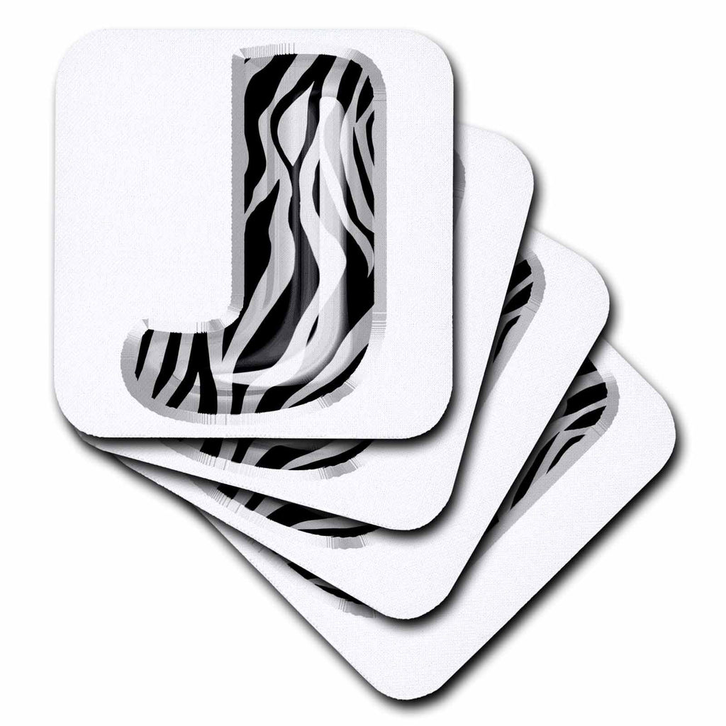3dRose Zebra Patterned Image of Balloon Monogram J - Coasters (cst-383114)