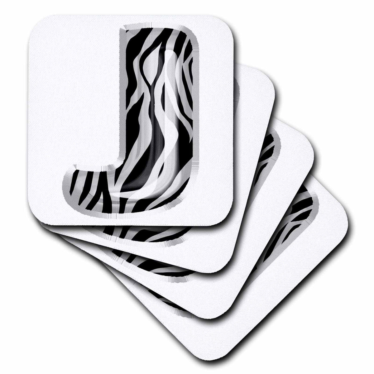 3dRose Zebra Patterned Image of Balloon Monogram J - Coasters (cst-383114)