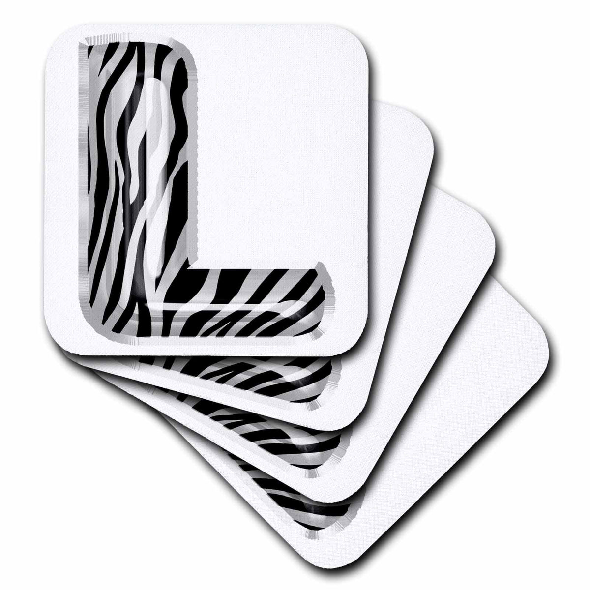 3dRose Zebra Patterned Image of Balloon Monogram L - Coasters (cst-383116)
