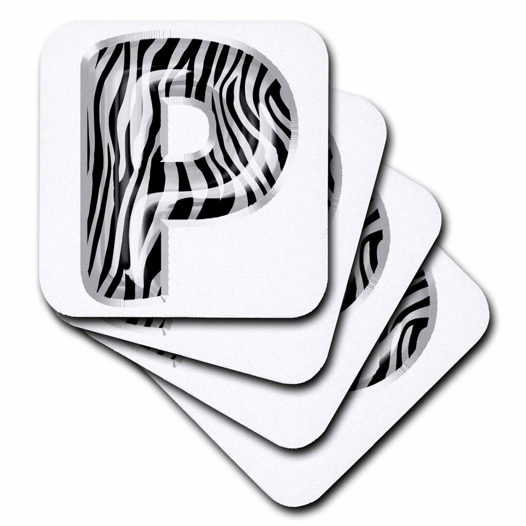 3dRose Zebra Patterned Image of Balloon Monogram P - Coasters (cst-383119)