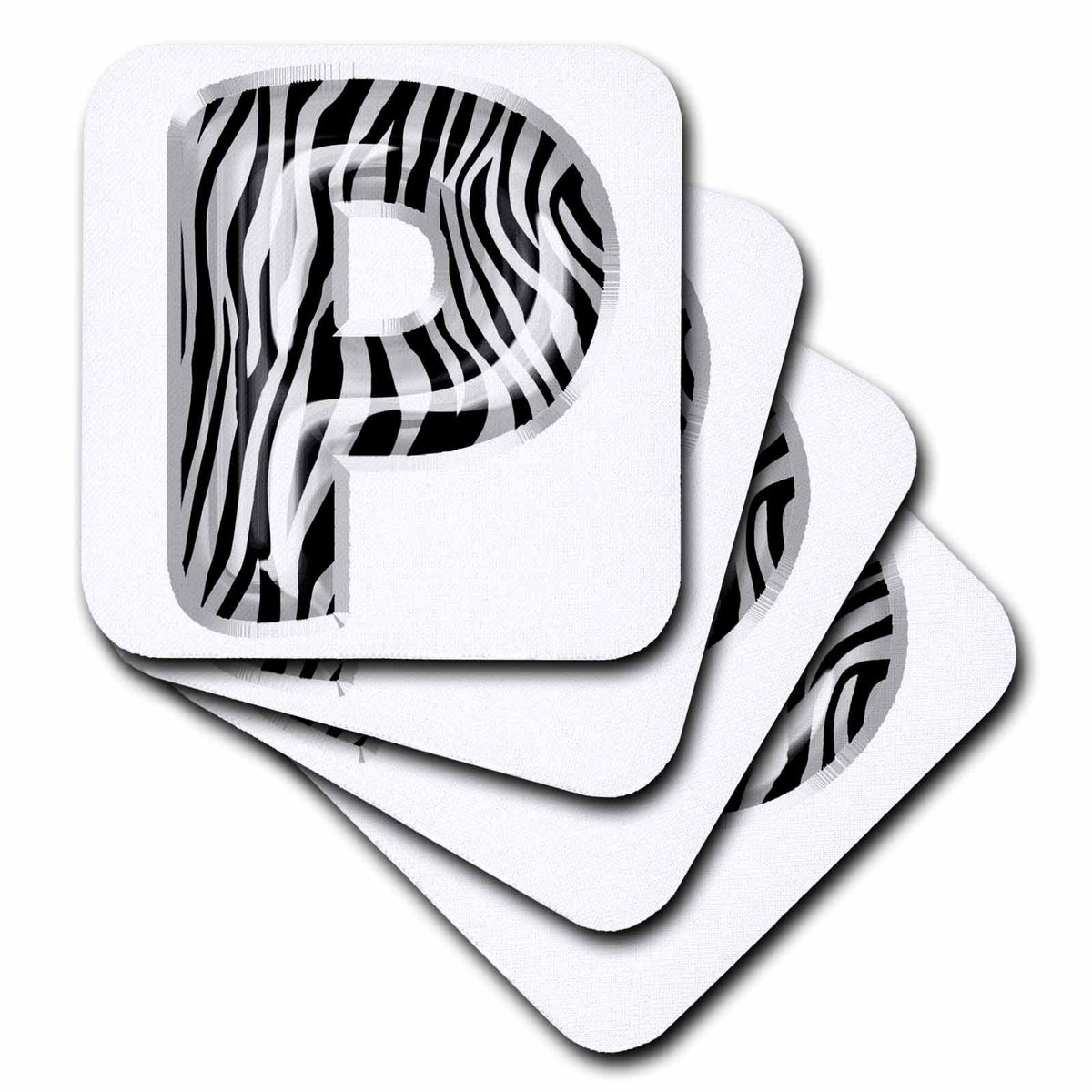 3dRose Zebra Patterned Image of Balloon Monogram P - Coasters (cst-383119)