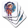 3dRose Cute Little Boy Astronaut Illustration - Coasters (cst-383243)