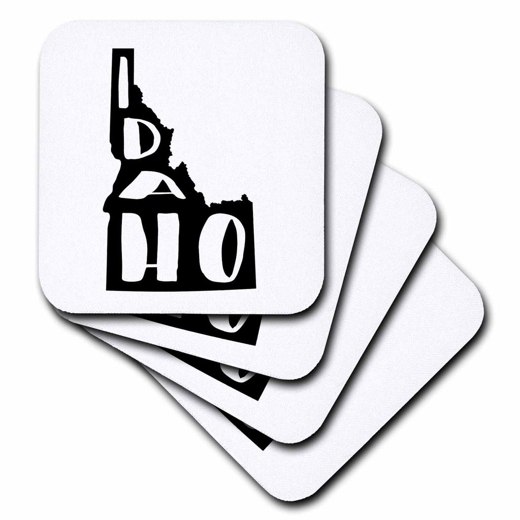 3dRose Idaho written inside the state. White background. - Coasters (cst-383376)