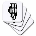 3dRose Illinois written inside the state. White background. - Coasters (cst-383386)