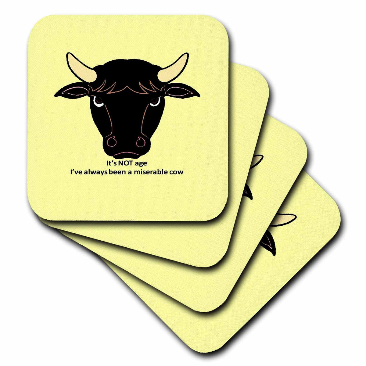3dRose Its Not Age Ive Always Been A Miserable Cow - Coasters (cst-383471)