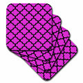 3dRose Quatrefoil Pattern in Black Outline On Pink - Coasters (cst-383491)