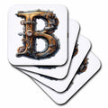 3dRose Steampunk Image of Metal Monogram Initial B - Coasters (cst-383790)