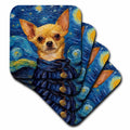 3dRose Chihuahua Portrait in Post-Impressionism Style - Coasters (cst-383829)