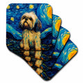 3dRose Shih Tzu portrait in Post-Impressionism style - Coasters (cst-383849)