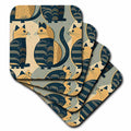 3dRose Geometric Patterns Accent These Modernist Cats - Coasters (cst-383902)