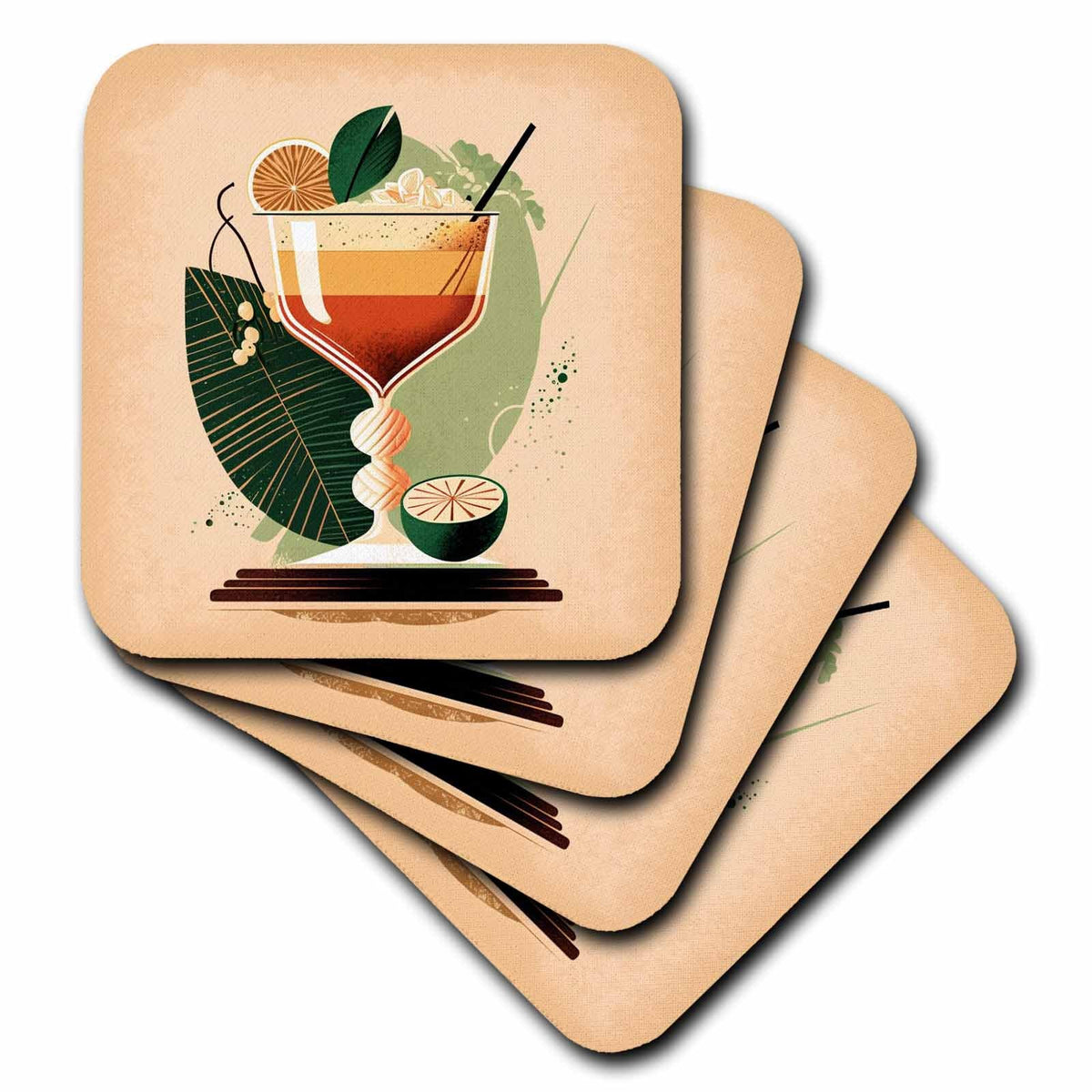 3dRose A Cocktail Delight Shines in This mid-Century Setting - Coasters (cst-383947)