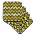 3dRose Chevron Pattern in Khaki Brown and Grey - Coasters (cst-383982)
