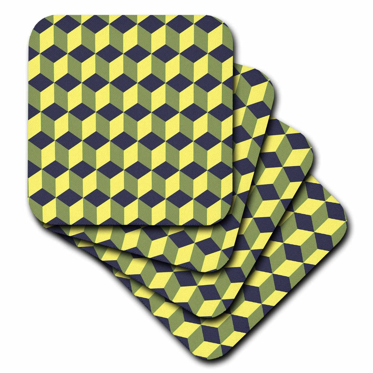 3dRose Diamond Repeating Pattern in Dark Grey Light Gray and Cream - Coasters (cst-383985)
