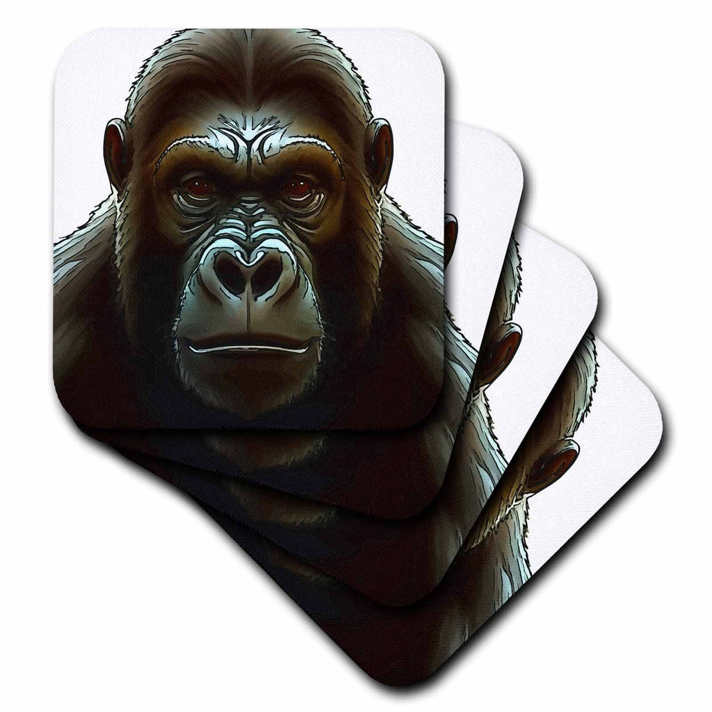 3dRose Ape Mountain Gorilla Fun Face Cut Out - Coasters (cst-383992)