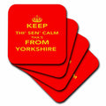 3dRose Keep Thi Sen Calm Thas from Yorkshire Dialect Quote - Coasters (cst-384017)
