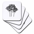 3dRose Artistic Mesh Graphic Gothic Black Roses - Coasters (cst-384023)
