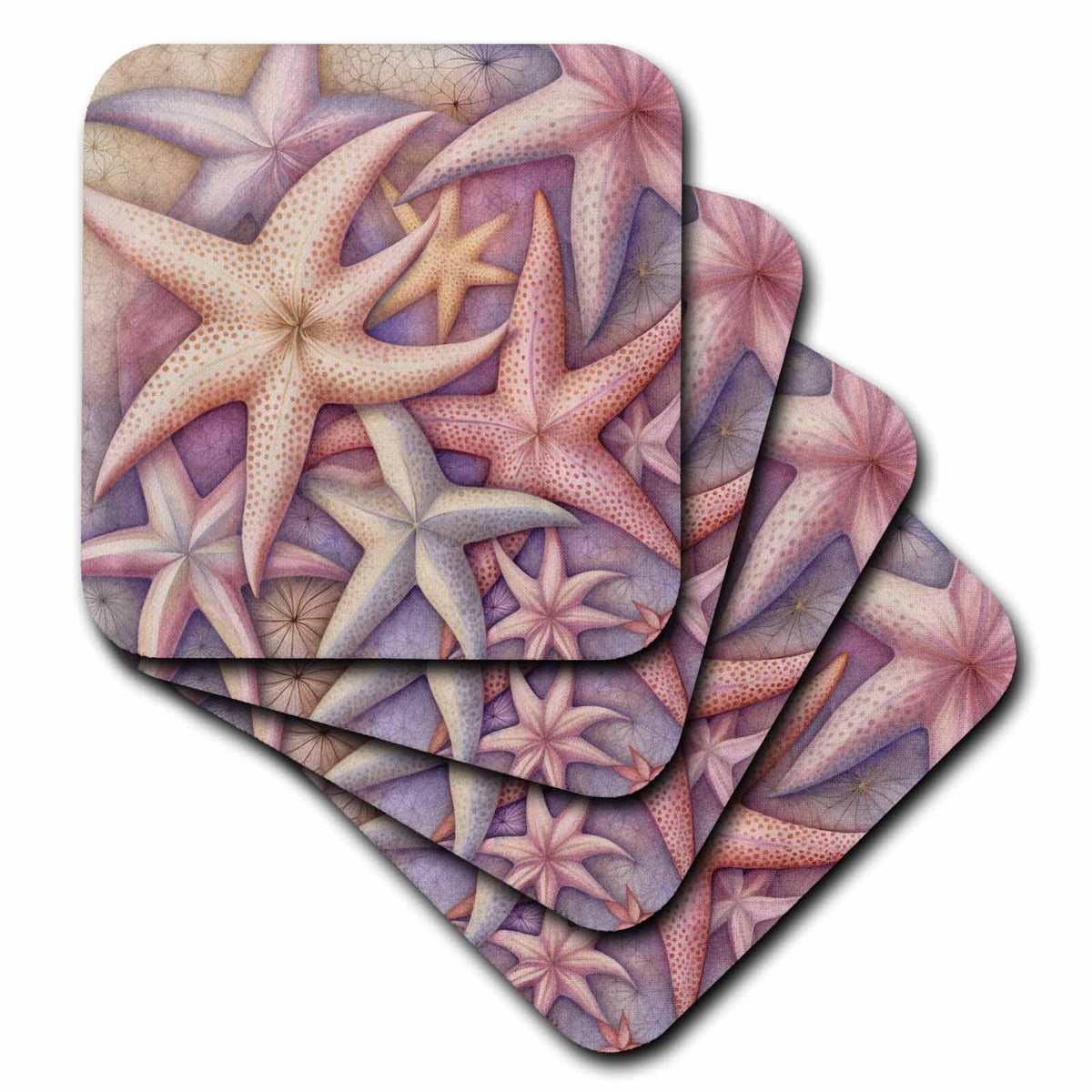 3dRose Backgrounds - Anne Marie Baugh - Pastel Starfish Background - Coasters (cst-384181)