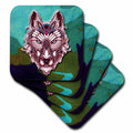 3dRose Spiritual Awakenings-Animals - Tribal Wolf Art Orginal - Coasters (cst-384401)