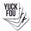 3dRose Word Scramble - YUCK FOU BW - Coasters (cst-384500)