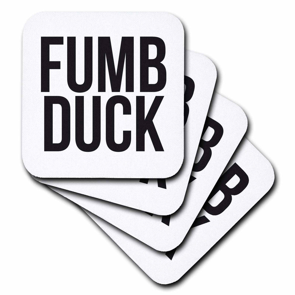 3dRose Word Scramble - FUMB Duck BW - Coasters (cst-384516)