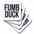 3dRose Word Scramble - FUMB Duck BW - Coasters (cst-384516)