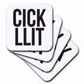 3dRose Word Scramble - CICK LLIT BW - Coasters (cst-384520)