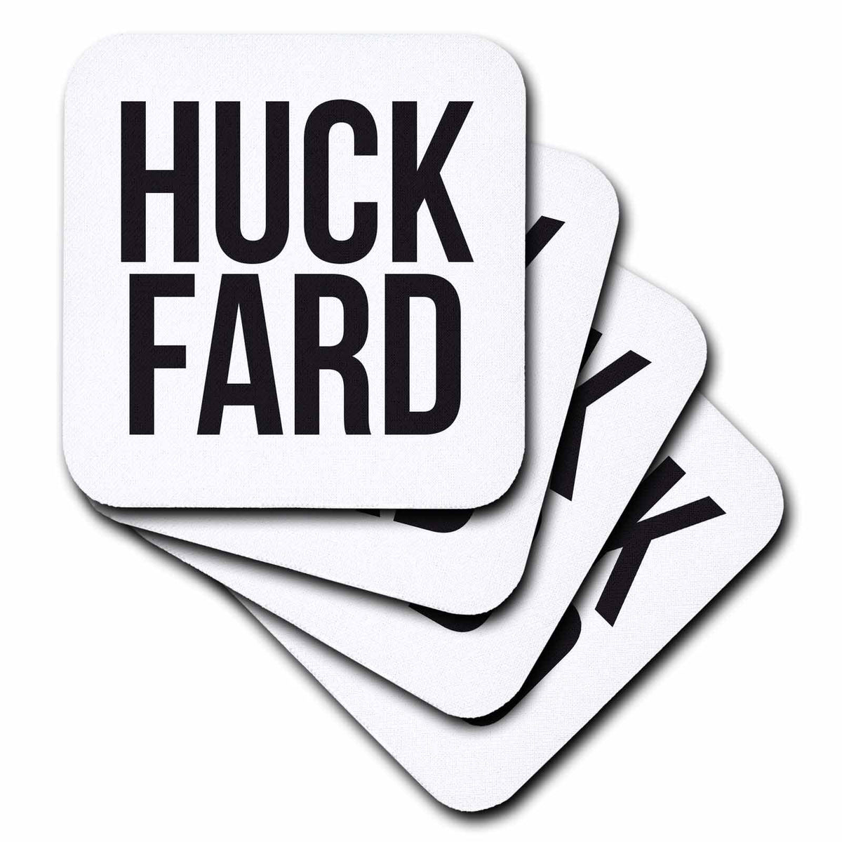 3dRose Word Scramble - HUCK FARD BW - Coasters (cst-384522)
