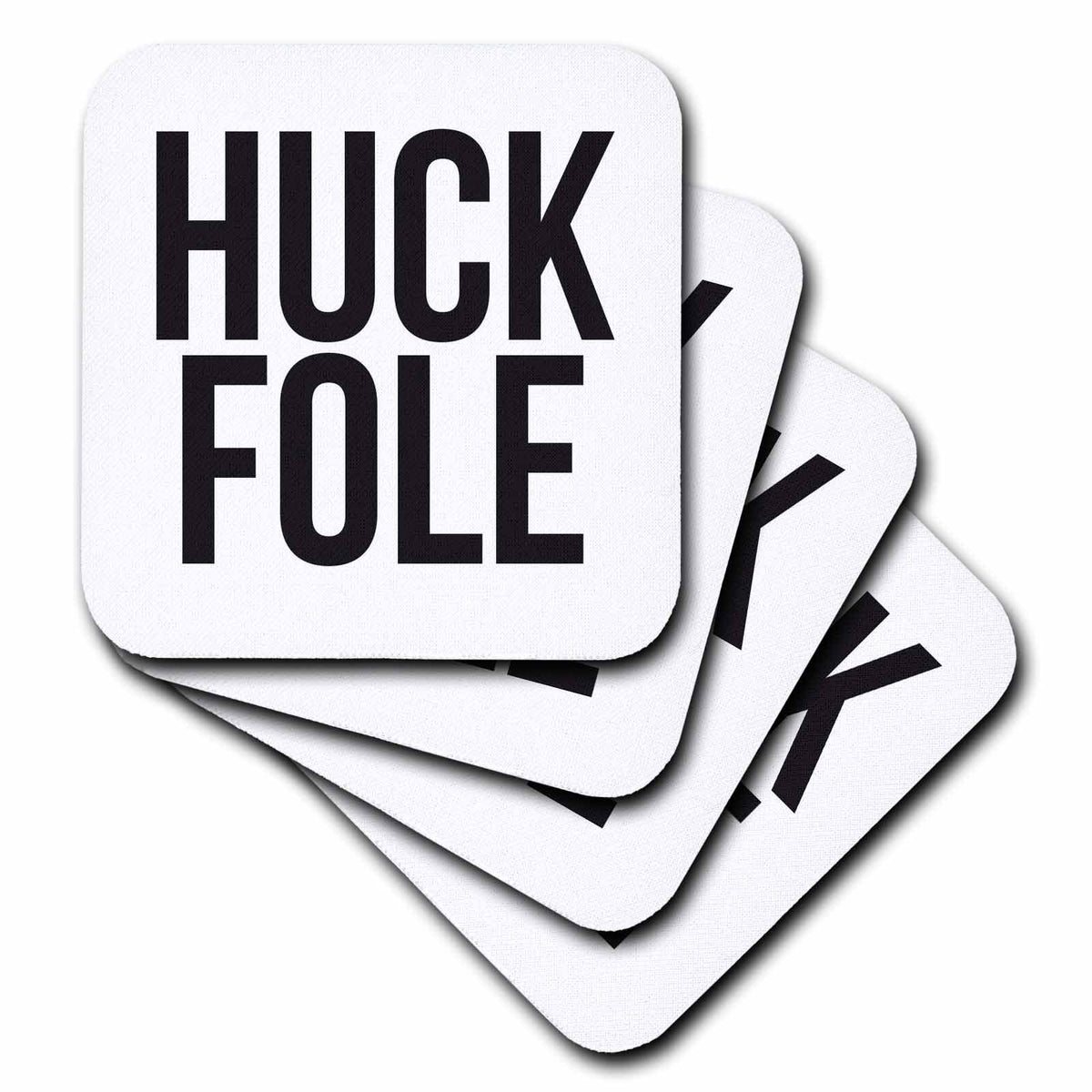 3dRose Word Scramble - HUCK FOLE BW - Coasters (cst-384526)