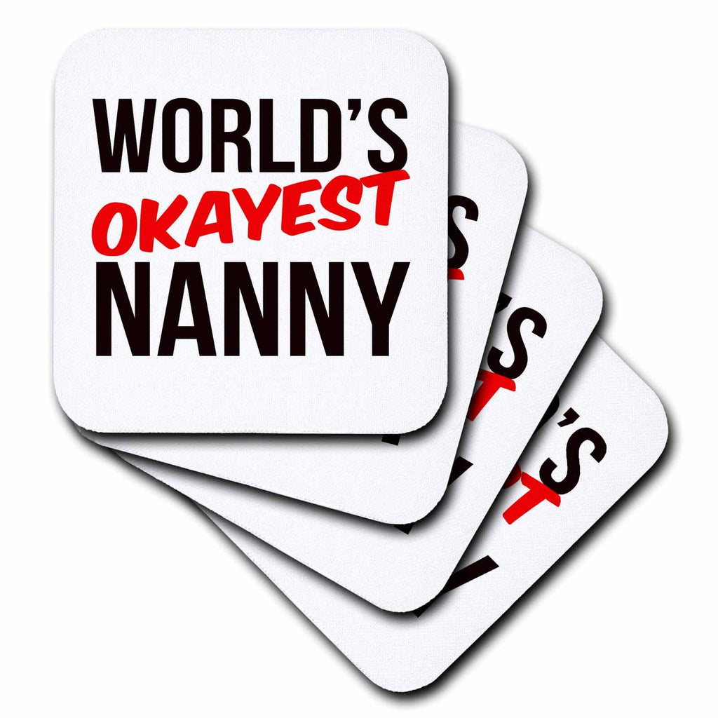 3dRose Worlds Okayest - Worlds Okayest Nannu - Coasters (cst-384591)