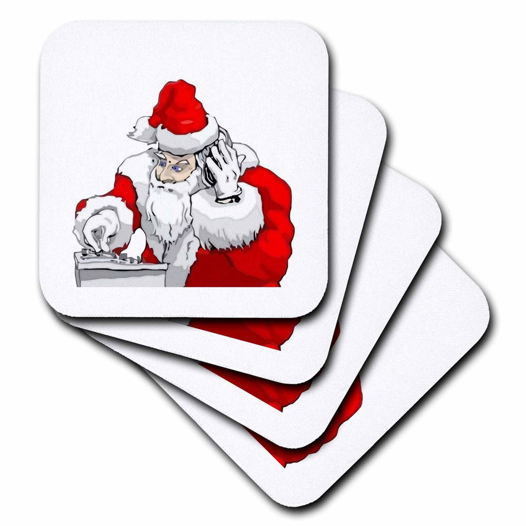 3dRose Merry Christmas DeeJay Santa Nonstop Remix - Coasters (cst-384641)