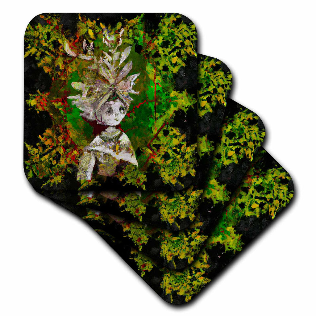 3dRose Cassie Peters Digital Art - A Forest Fairy - Coasters (cst-385425)