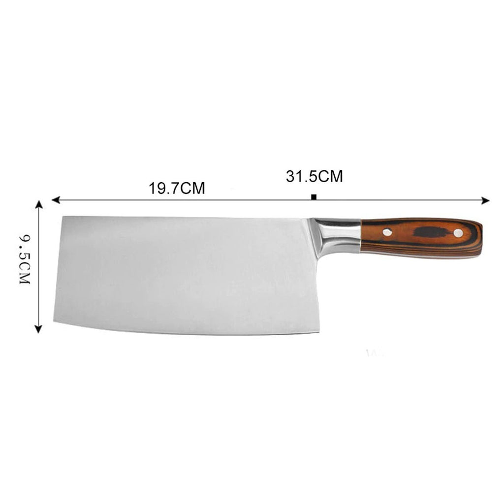 Custom Handmade 1095 Steel Cleaver Knife – 12.5" Butcher’s Essential with Exotic Wood Handle, Steel Bolster & Leather Sheath