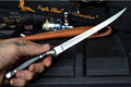 Premium Custom Handmade D2 Steel Fishing Fillet Knife - 13" Blade with Buffalo Horn Handle & Leather Sheath | Best Flexible Fillet Knives