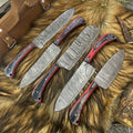 Custom Handmade Damascus Steel Kitchen Knives - Premium Quality with Pakkawood Handles