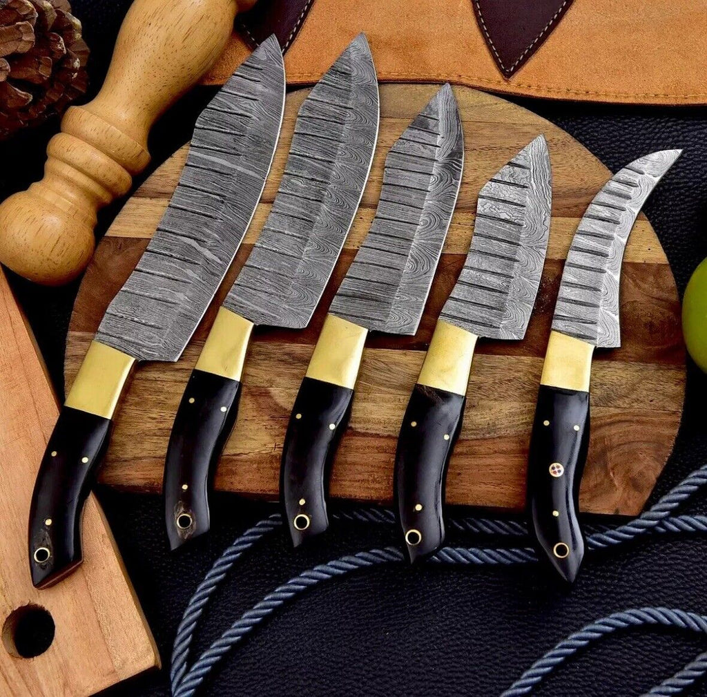 Custom Handmade Damascus Steel Knife Set – 9” to 13” Blades