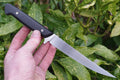 : Custom Handmade Stainless Steel Fishing Fillet Knife - 11” Black G10 Handle with Leather Sheath