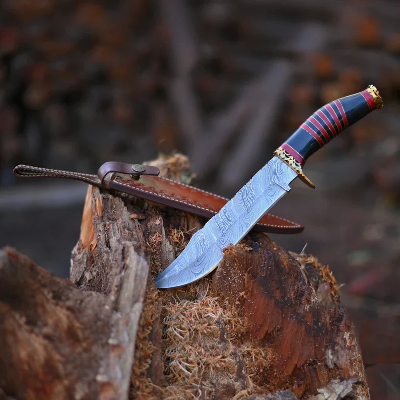 Vintage Damascus Steel Bowie knife