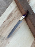 Handmade Damascus Steel Large Fillet Knife Hunting Fishing, Full Tang 13.5 inch