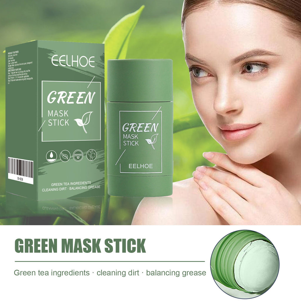 Green Tea Solid Mask, Deep Cleansing Hydrating Mask Stick Pore-Narrowing Paste Mask Stick