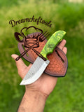 Ranch Cowboy Knife – 8" Rasp Steel Blade with Resin Handle & Western Leather Sheath