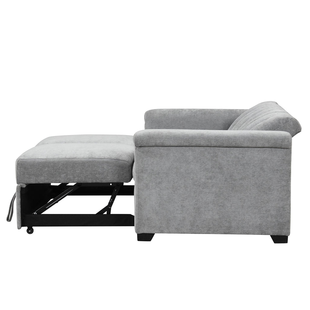 U_STYLE Convertible Soft Cushion Sofa Pull Bed ,for Two People to Sit On